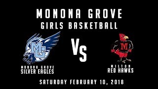 Monona Grove Girls Basketball vs Milton 21018 [upl. by Funch]