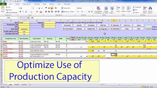 Excel Production Planner  capacity optimization  Part 1 [upl. by Langbehn]