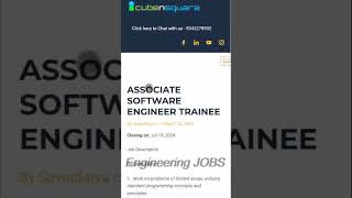 CubenSquare Hirings Fresher Engineer BE BTech  Computer Science  OFF Campus Drive 2024  2023 [upl. by Anaeco]