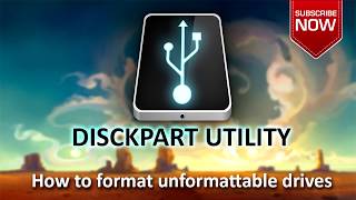 Unformattable USB flash driveSD card diskpart utilityFIX [upl. by Ramos788]