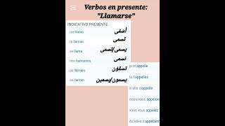 Verbes au présent quotLlamarsequot sappeler أفعال في المضارع أسمىأدعى Apprendre lespagnol [upl. by Macur]