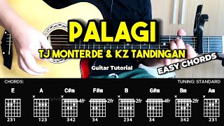 Palagi  TJ Monterde KZ Tandingan  Basic Guitar Chords Tutorial For Beginners CHORDS amp LYRICS [upl. by Serafine]