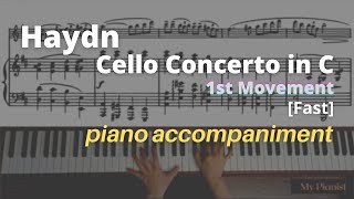 Haydn  Cello Concerto in C 1st Mov Piano Accompaniment Fast [upl. by Drummond]