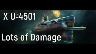 World of Warships  X U4501 Replay lots of damage [upl. by Luamaj]