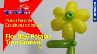 Como fazer uma flor de balões  6 pétalas [upl. by Assina271]