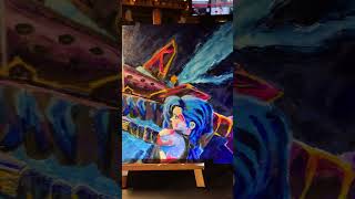 Jinx WIP  Acrylic gouache and oil on canvas board shorts arcane tradpainting [upl. by Ecnerat]