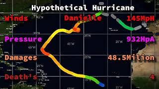 Track of ¡HYPOTHETICAL Hurricane Danielle 2022 [upl. by Lorre]