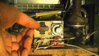 short vid How to relight a gas wall furnace pilot light Vulcan Pirox wf2000 Braemer heater [upl. by Sperling509]