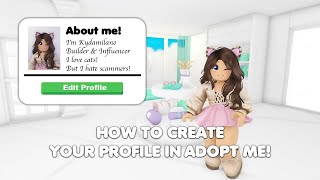 HOW to create your NEW PROFILE in Adopt me [upl. by Notsahc]