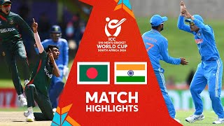 Bangladesh v India  Match Highlights  U19 CWC 2024 [upl. by Gean636]