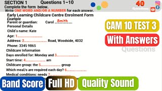 IELTS Listening practice 2024 I Early learning childcare Centre Listening  Cam10 Test 3 Listening [upl. by Andras]