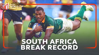 South Africa break record for FASTEST ever try bonus point  Rugby World Cup 2023 [upl. by Ciapha]