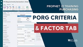 How to set up PORG Criteria in Prophet 21 Web [upl. by Annaed]