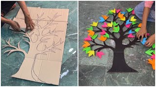 Beautiful paper tree diy wall hanging best diy tree [upl. by Lietman]