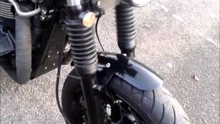 TRIUMPH BONNEVILLE BRATSTYLE SEAT FINISHED WALKAROUND [upl. by Aniluj210]