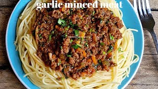 GARLIC MINCED MEAT  MINCED MEAT RECIPE  KALUHIS KITCHEN [upl. by Annawyt]