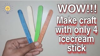 The most amazing craft with only 4 ice cream stick  Ice cream stick craft idea [upl. by Samid110]