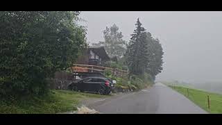 Thunder hail and strong rain between Urnäsch and Schönaupass Switzerland 21 July 2024 [upl. by Ly]