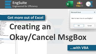 Okay amp Cancel MsgBox Buttons  Excel VBA [upl. by Modestia]