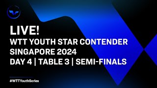 LIVE  T3  Day 4  WTT Youth Star Contender Singapore 2024  Semifinals [upl. by Quenna593]