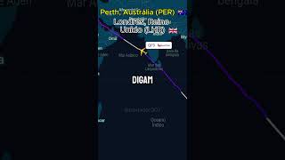 Perth Austrália PER para Londres Reino Unido LHR  Qantas shorts short short shortvideo [upl. by Eatnoj]