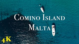 4K Views At Blue Lagoon  Comino Island  Malta [upl. by Ynnavoig259]