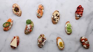 Crostini 11 Ways For Your Next Party • Tasty [upl. by Rorie]