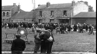 French women collaborators stand before a large crowd in France HD Stock Footage [upl. by Sewellyn]