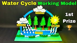 How to make water cycle modelHow to make water cycle working model3d water cycle model [upl. by Merle540]