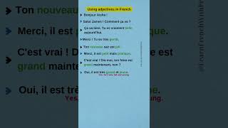 Using adjectives in French Conversation boostyourfrenchlearnfrench [upl. by Ettelrats686]