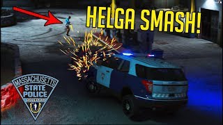 MASPRP 12 Helga SUPERKICKS Car into Police SUV GTA RP [upl. by Yunick]