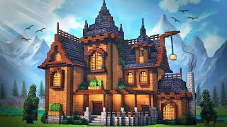 Minecraft How To Build A Dark Wooden Mansion  Tutorial [upl. by Namrej]