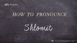 How to Pronounce Shlomit Real Life Examples [upl. by Yenruoc]