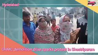 GHMC demolition drive sparks protest in Shastripuram Voiceupmedia [upl. by Uziel]