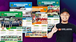 Template Kalender 2024 😊 Tinggal Ganti Foto dan Tulisan 💯 [upl. by Rotsen]