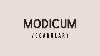 What is the meaning of Modicum [upl. by Esra]