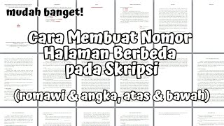 CARA MEMBUAT NOMOR HALAMAN BERBEDA ROMAWI DAN ANGKA DI WORD [upl. by Ettennil51]