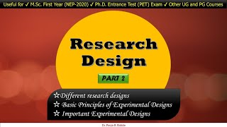 RM10  Research Design Part 2  Types of research design  Basic principles of experimental designs [upl. by Ladew]