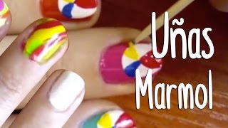 ♡ Uñas playeras  Uñas de pelotas  Uñas de agua [upl. by Anilac]