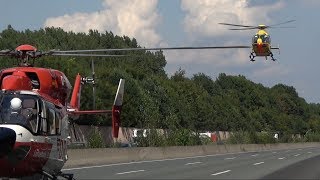 Zwei Rettungshubschrauber im Einsatz Christoph Dortmund DHDRF und Christoph 8 DHOFF [upl. by Wilda]