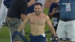 Jose Altuve WALKOFF Homer  RIPS OFF Shirt Astros vs Yankees [upl. by Llebpmac673]