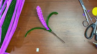 DIY Lavender Flower 💐 How to Make Beautiful Lavender Flower Handmade Lavender Pipecleaner [upl. by Ronyam]