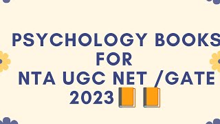 BOOKS 📙RECOMMENDED FOR PSYCHOLOGY  NTA UGC NET GATE Psychology 2023 ntaugcnet psychology [upl. by Beauregard]