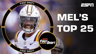 Mel Kiper Jrs Big Board Top25 Draft Prospects  First Draft [upl. by Rebekah]