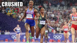 ShaCarri Richardson UNLEASHES Furious Final 100 To Gold  Womens 4x100 Relay  Paris Olympics [upl. by Llenroc]