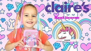 HAUL CLAIRES spécial LICORNE Achat bijoux maquillage accessoire licorne claires unicorn haul [upl. by Htebasyle]