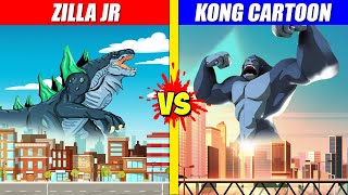 Zilla Jr vs Kong Cartoon  SPORE [upl. by Annaid]