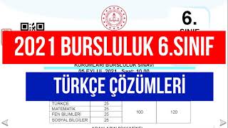 2021 Bursluluk Sınavı Soru ve Cevapları 6Sınıf  6Sınıf Türkçe Bursluluk Soru ve Çözümleri [upl. by Durwin357]