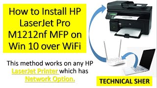 How to Install HP LaserJet Pro M1212NF on WiFi Wireless  Setup wireless printing [upl. by Patton]