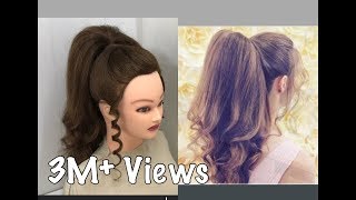 Beautiful Hairstyles with Long Ponytail Trick  Easy wedding Hairstyles [upl. by Malia]